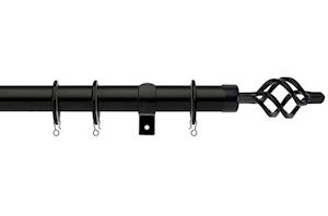Universal 16-19mm Cage Black Extendable Curtain Pole - Thumbnail 1