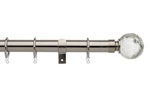 Universal 16-19mm Cracked Glass Sat Steel Extendable Curtain Pole - Thumbnail 1