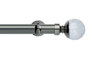 Rolls 28mm Neo Crackled Glass Metal Eyelet Pole Black Nickel - Thumbnail 1