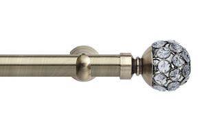 Rolls 28mm Neo Jewelled Ball Metal Eyelet Pole Spun Brass - Thumbnail 1