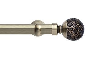 Rolls 28mm Neo Mosaic Ball Metal Eyelet Pole Spun Brass - Thumbnail 1