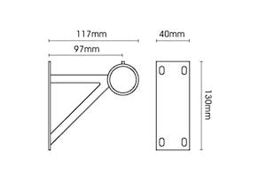 Rolls Neo 28mm End Bracket Stainless Steel - Thumbnail 2