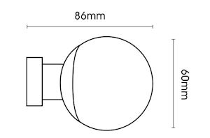 Rolls 35mm Neo Ball 5 Sided Bay Window Curtain Pole Spun Brass - Thumbnail 3