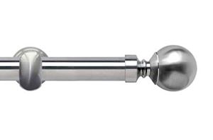 Rolls 28mm Neo Ball Metal Eyelet Pole Satin Steel