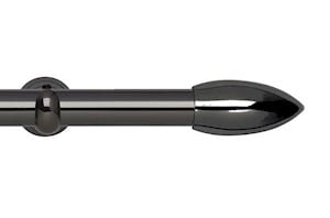 Rolls 28mm Neo Bullet Metal Eyelet Pole Black Nickel - Thumbnail 1