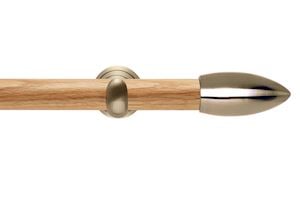 Rolls 28mm Neo Oak Bullet Spun Brass Wooden Eyelet Pole - Thumbnail 1