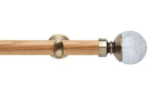Rolls 28mm Neo Oak Crackled Glass Spun Brass Wooden Eyelet Pole - Thumbnail 1