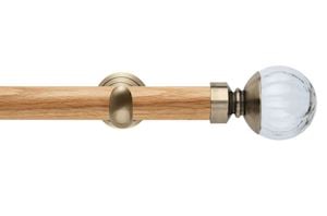 Rolls 28mm Neo Oak Clear Pumpkin Spun Brass Wooden Eyelet Pole - Thumbnail 1