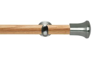 Rolls 28mm Neo Oak Trumpet Stainless Steel Wooden Eyelet Pole - Thumbnail 1