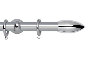 Rolls 28mm Neo Bullet Metal Curtain Pole Chrome