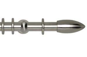 Rolls 28mm Neo Bullet Metal Curtain Pole Stainless Steel