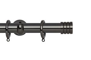 Rolls 28mm Neo Stud Metal Curtain Pole Black Nickel