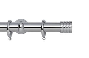 Rolls 28mm Neo Stud Metal Curtain Pole Chrome