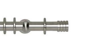 Rolls 28mm Neo Stud Metal Curtain Pole Stainless Steel