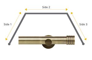 Rolls Neo 28mm Stud  3 Sided Bay Window Eyelet Pole Spun Brass