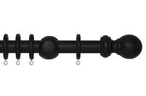 Rolls 28mm Woodline Wooden Curtain Pole Black - Thumbnail 1