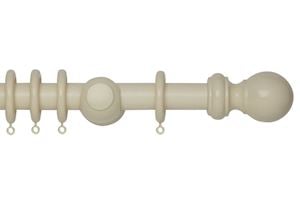 Rolls 28mm Woodline Wooden Curtain Pole Cream - Thumbnail 1