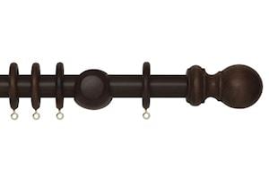 Rolls 28mm Woodline Wooden Curtain Pole Dark Oak