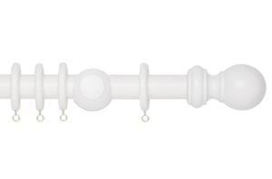 Rolls 28mm Woodline Wooden Curtain Pole White