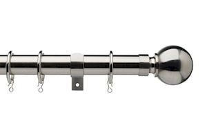 Universal 28mm Ball Satin Steel Metal Curtain Pole