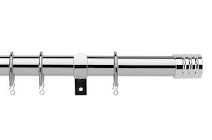 Universal 25-28mm Barrel Chrome Extendable Curtain Pole - Thumbnail 1