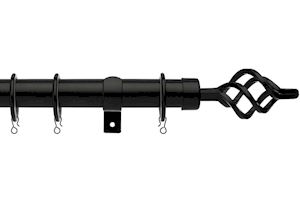 Universal 25-28mm Cage Black Extendable Curtain Pole - Thumbnail 1