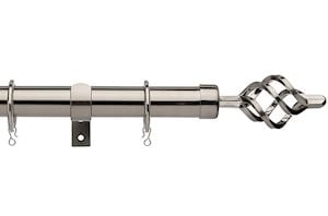 Universal 25-28mm Cage Satin Steel Extendable Curtain Pole - Thumbnail 1