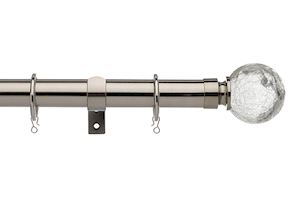 Universal 25-28mm Cracked Glass Satin Steel Extendable Curtain Pole