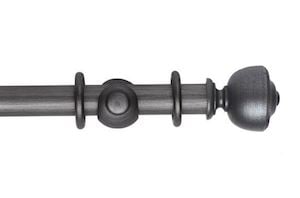 Rolls 35mm Museum Asher Wooden Curtain Pole Satin Pewter