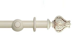 Rolls 35mm Museum Vienna Wooden Curtain Pole Antique White  - Thumbnail 1