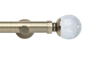 Rolls 35mm Neo Crackled Glass Metal Eyelet Pole Spun Brass