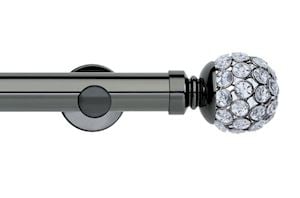 Rolls 35mm Neo Jewelled Ball Metal Eyelet Pole Black Nickel