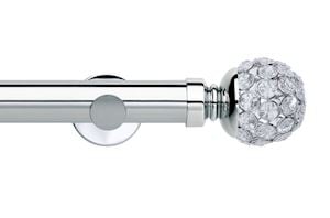 Rolls 35mm Neo Jewelled Ball Metal Eyelet Pole Chrome