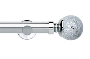 Rolls 35mm Neo Mosaic Ball Metal Eyelet Pole Chrome - Thumbnail 1