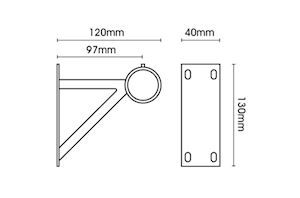 Rolls Neo 35mm End Bracket Stainless Steel - Thumbnail 2