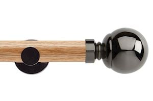Rolls 35mm Neo Oak Ball Black Nickel Wooden Eyelet Pole