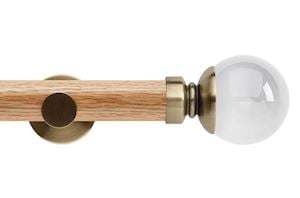 Rolls 35mm Neo Oak Clear Ball Spun Brass Wooden Eyelet Pole