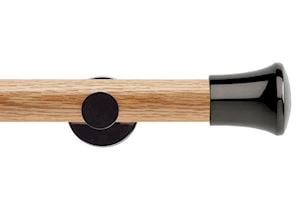 Rolls 35mm Neo Oak Trumpet Black Nickel Wooden Eyelet Pole