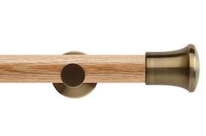 Rolls 35mm Neo Oak Trumpet Spun Brass Wooden Eyelet Pole