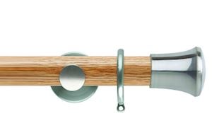 Rolls 35mm Neo Oak Trumpet Stainless Steel Wooden Curtain Pole