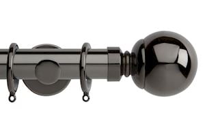 Rolls 35mm Neo Ball Metal Curtain Pole Black Nickel