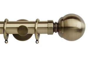 Rolls 35mm Neo Ball Metal Curtain Pole Spun Brass