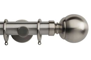 Rolls 35mm Neo Ball Metal Curtain Pole Stainless Steel