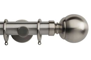 Rolls 35mm Neo Ball Metal Curtain Pole Stainless Steel - Thumbnail 1