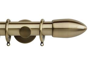 Rolls 35mm Neo Bullet Metal Curtain Pole Spun Brass