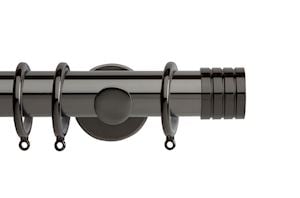 Rolls 35mm Neo Stud Metal Curtain Pole Black Nickel