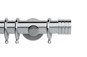 Rolls 35mm Neo Stud Metal Curtain Pole Chrome - Thumbnail 1