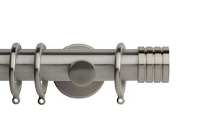 Rolls 35mm Neo Stud Metal Curtain Pole Stainless Steel - Thumbnail 1