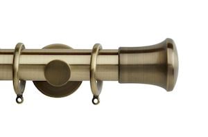 Rolls 35mm Neo Trumpet Metal Curtain Pole Spun Brass - Thumbnail 1