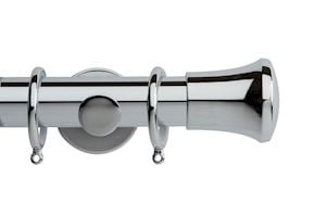 Rolls 35mm Neo Trumpet Metal Curtain Pole Chrome - Thumbnail 1